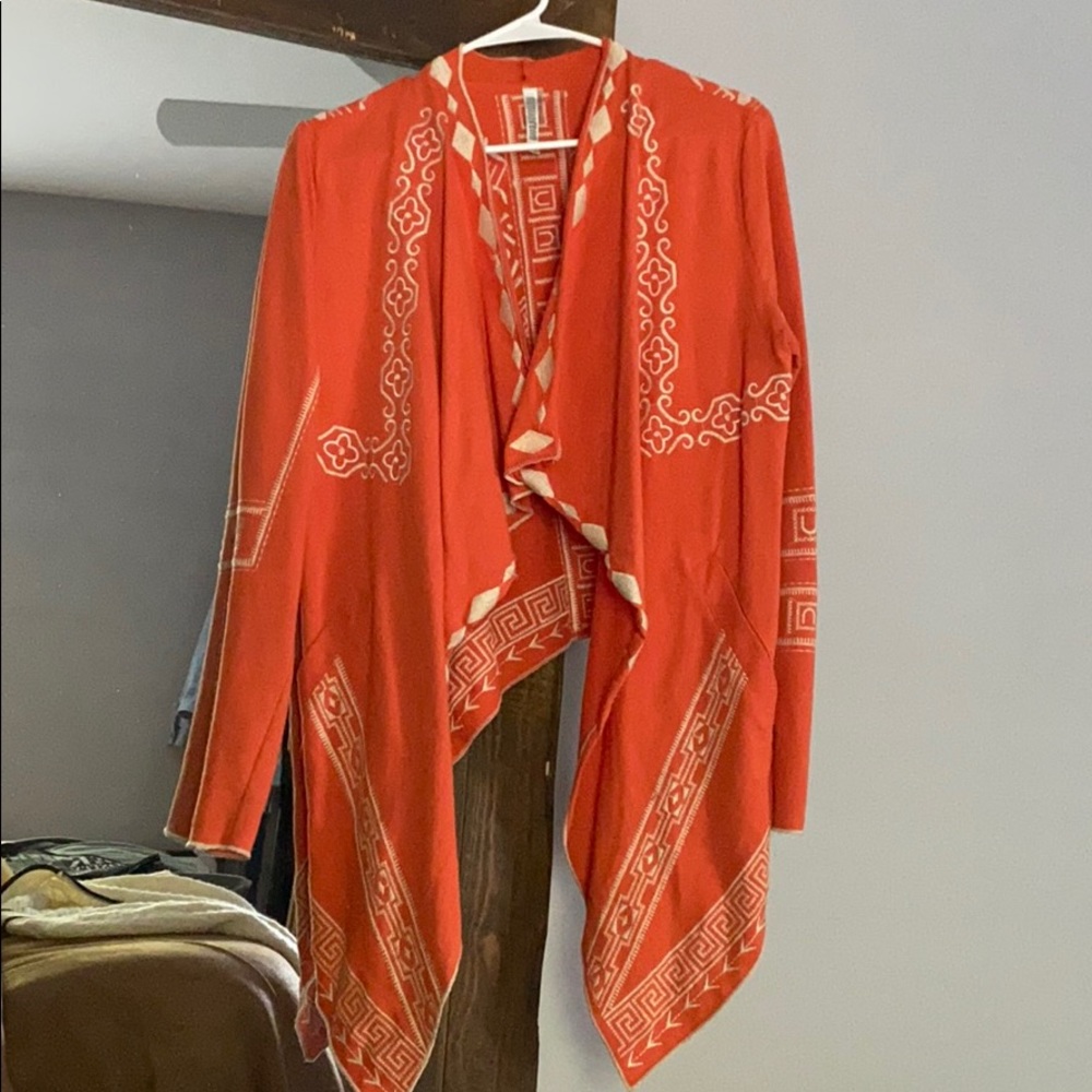 Orange Open Long Sleeve Top